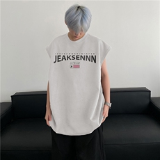 抖音得物高品质麂皮绒美式字母印花宽松背心bxjp299-特批19控38，男装背心/马甲，星座605(原A050)