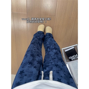 星星弯刀卫裤男女秋冬季美式扎染阔腿裤子加长休闲裤XCK16图片