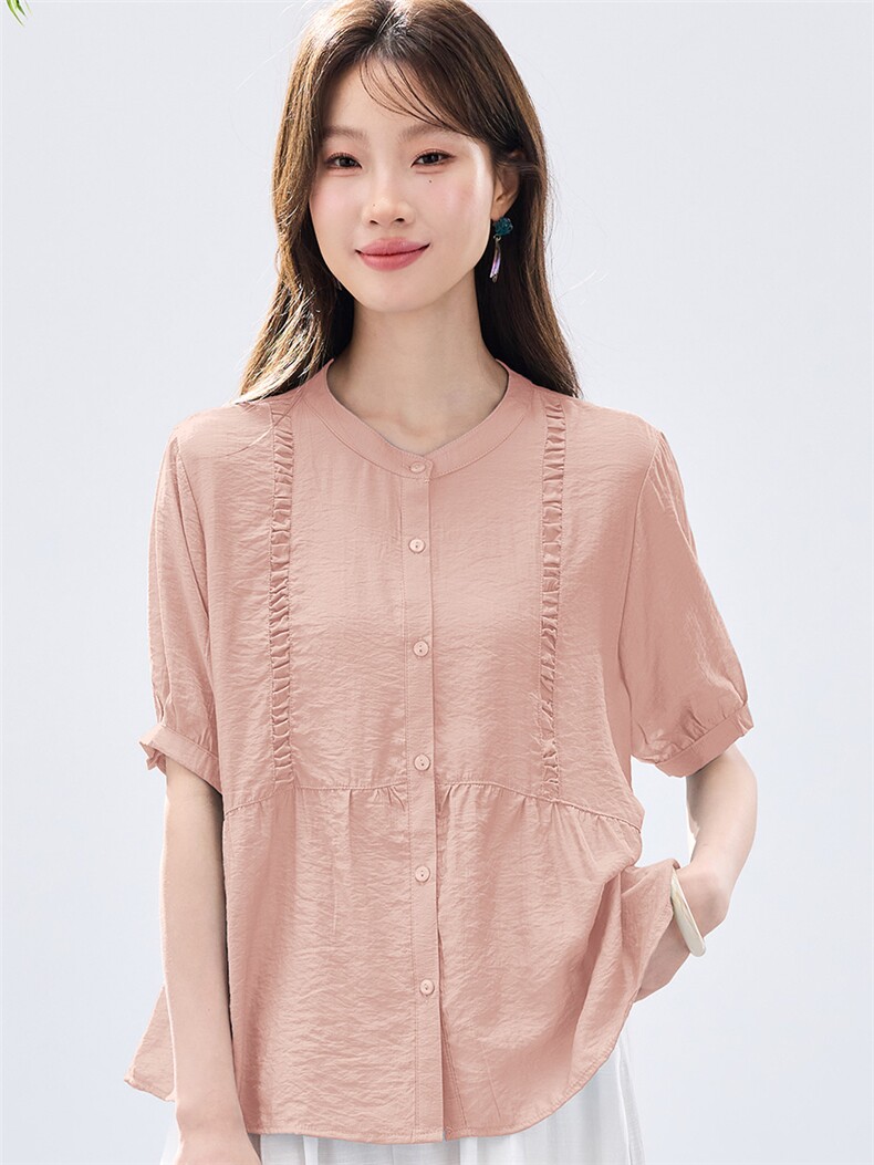 现货2026夏装新款修身衬衣,女装衬衫,木子恋