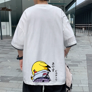 JT55036-P25 假两件短袖t恤男大码胖子半袖体恤半截袖 港风图片