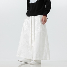 2025秋冬新中式马面裤汉服龙纹阔腿裤K375加厚P65-常规P55，男装民族服装，电商A057B
