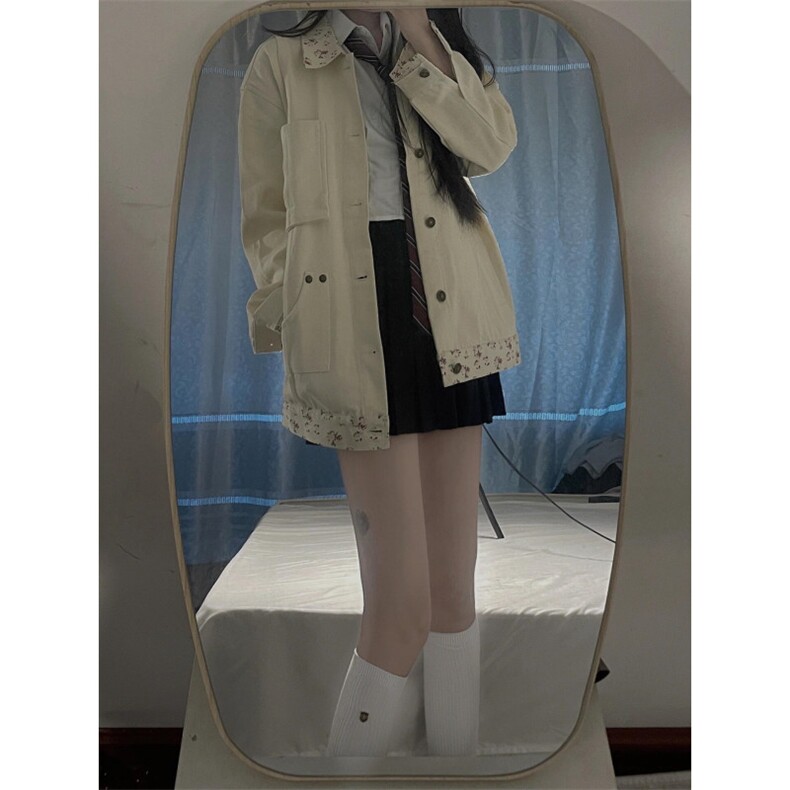 【有货】碎花领拼接外套男女同款春秋情侣工装夹克K95CC-特P60,男装夹克,星座1007（原301D）