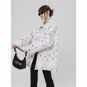 现货2025复古痞帅美式街头彩色格子夹克小众设计外套W319-TP65图片