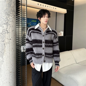 美式复古毛衣开衫外套男女秋冬季氛围感慵懒风针织衫潮MZ266-P62图片