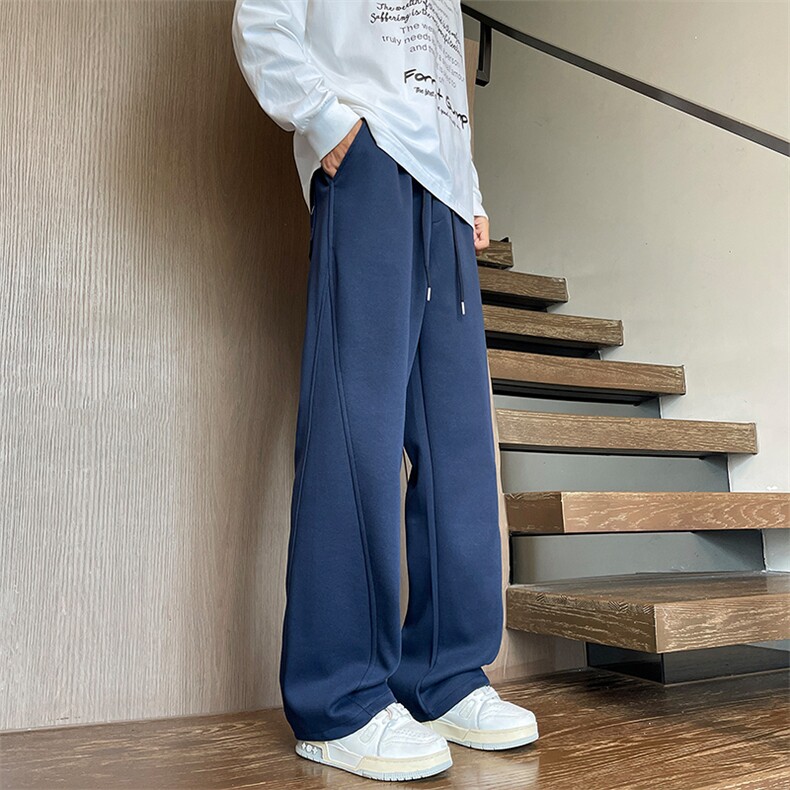 YK86099-P3555%棉45%聚酯纤维藏青色美式拼接卫裤男秋冬季,男装休闲裤,电商A086-1