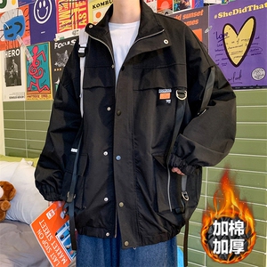 现货7XL-M立领加棉棉衣男冬新款大码慵懒风加厚外套支持各种活动图片