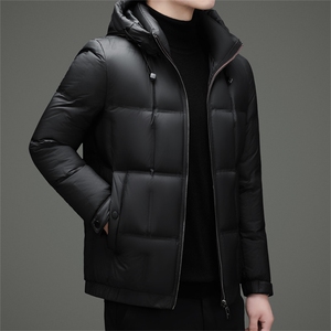 主推冬款新标90绒子白鸭绒羽绒服外套中年男加厚羽绒服夹克图片