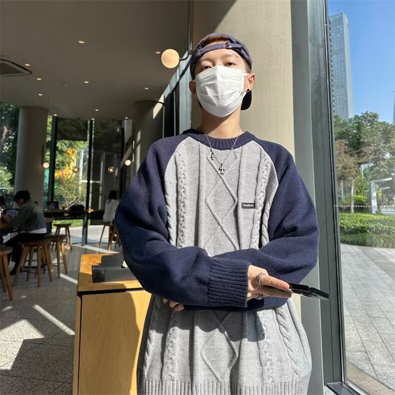 毛衣春秋款设计感日系慵懒温柔风港味复古chic开衫针织外套,男装针织衫/毛衣,星座716-4