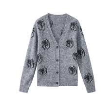 重工艺现货！秋季新款宽松时尚重工艺圆领亮片温柔气质三件套裙女，女装套装/套裙，宝儿家