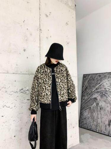 【现货】豹纹加棉加厚棒球服外套，女装，壹题YITI