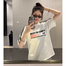 抖音得物高品质二开240克宽松纯棉美式潮牌三条杠织带短袖T恤，男装T恤，电商A486