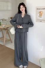 数据好已做货开衫撞色吊带阔腿裤三件套套装1040P185K258，女装套装/套裙，2C176