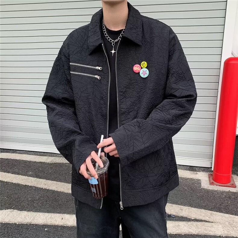 配徽章夹克男士韩版潮流高街帅气2024春季新款ins外套W5682-P68,男装夹克,星座412-2