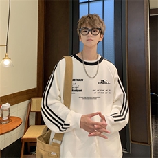 美式三杠条纹复圆领卫衣秋冬男女宽松长袖SW2466-P45控6850棉，男装卫衣，电商B370