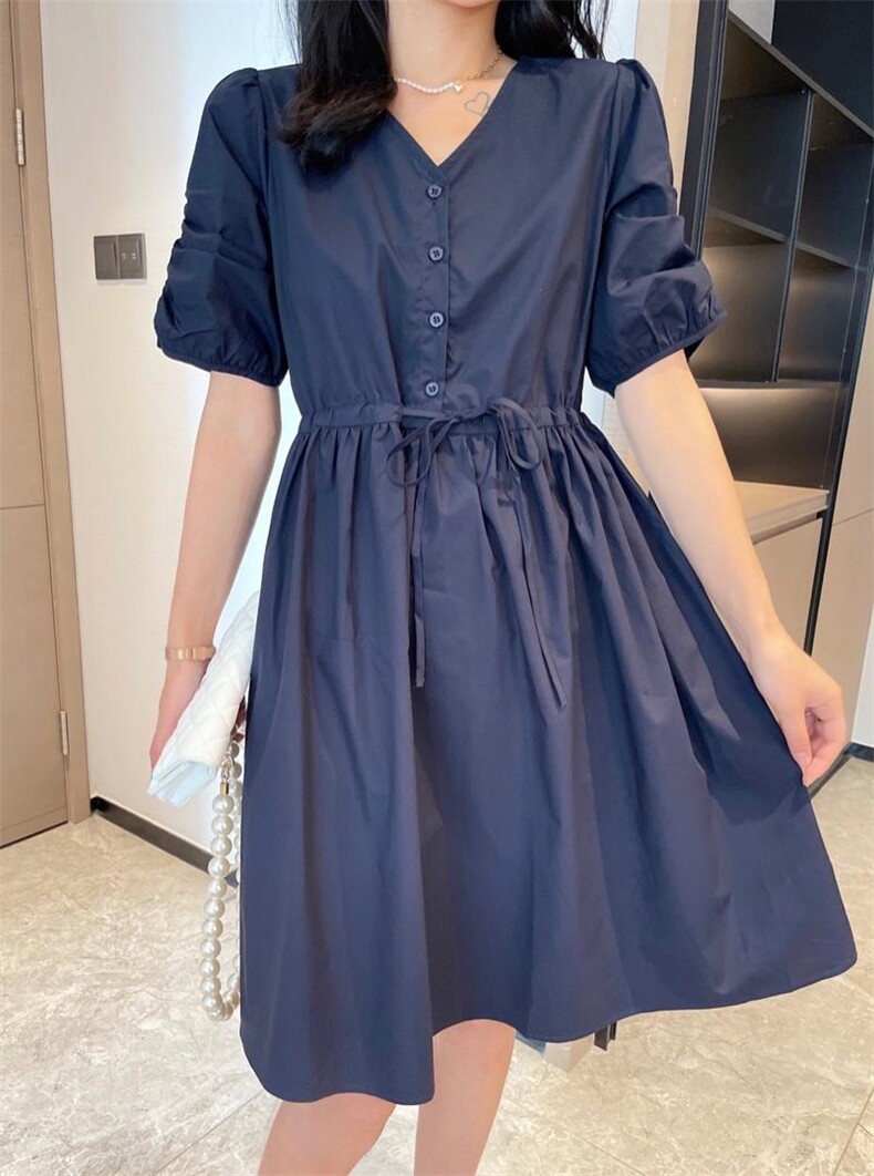 【现货】夏季新款收腰韩版连衣裙,女装连衣裙,裴兔子