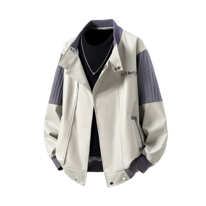 立体白底肩膀民族风大码M-5XL情侣皮衣夹克外套男JK8756P110控149，男装民族服装，星座227-7