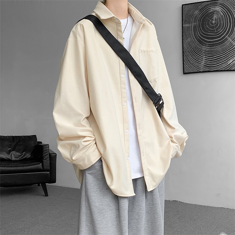 8XL-M 长袖衬衫男休闲牛津纺纯棉衬衣打底外套CS517P55控78图片