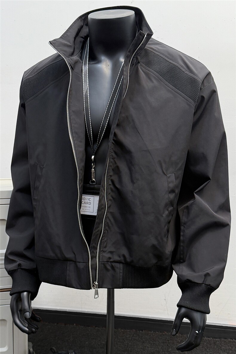 JK008假模春装拼接工装立领开衫夹克聚酯纤维(M-5XL)TP35,男装夹克,电商A088