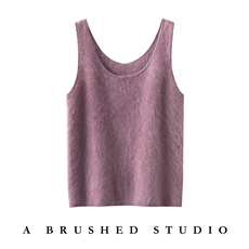 2025年秋季新款前圆领后V领针织女士吊带上衣时尚休闲通勤百搭，女装背心吊带，万品羊绒