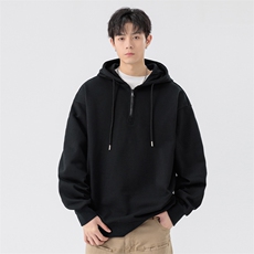 男女同款学生卫衣320克光版半拉链连帽套头卫衣A406W122P35，男装卫衣，星座309（原A406）