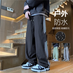抖音品质秋季新款潮流条纹设计宽松冲锋裤B315-K24315-特p35控68图片