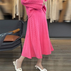 2025年秋季时尚百搭通勤加一休闲麻花套装，女装套装/套裙，鹿一羊绒