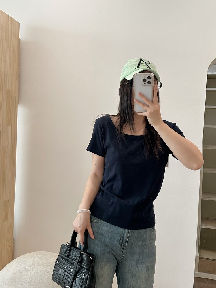多色螺纹棉双U半袖,女装T恤,沐策羊绒