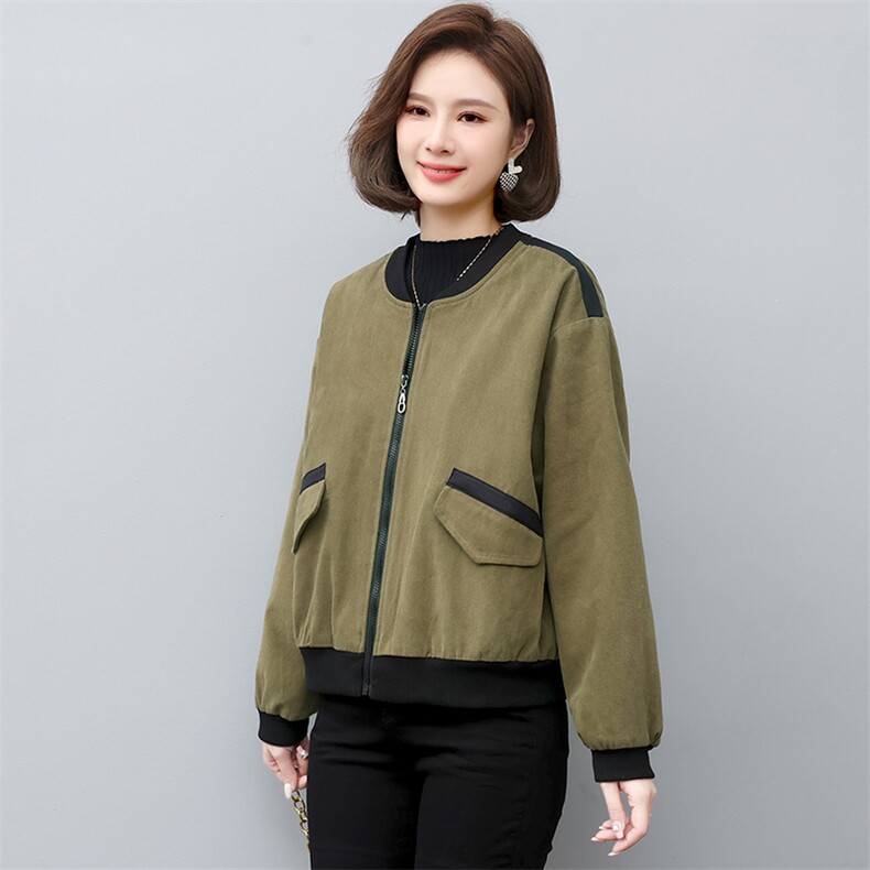 夹棉短外套女2022新款冬季加厚棒球服秋冬款妈妈夹克服,女装棉衣/棉服,忆绮罗