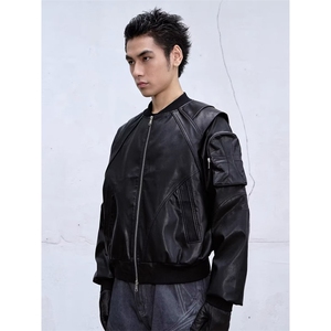 J416皮衣（原版高质量）黑色-棕色 M-3XL P58图片