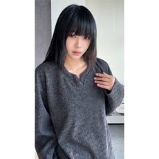V领潮流美式复古长袖设计感打底衫T恤男秋季宽松百搭特P38，男装T恤，电商C306-1