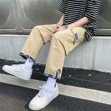 裤子男夏季港风宽松工装裤潮帅气百搭直筒阔腿休闲长裤K752-P38，男装休闲裤，星座512-2
