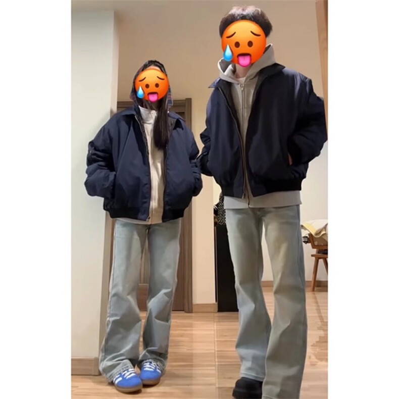 1014-1-KF505--P65-春秋美式潮牌情侣痞帅飞行外套翻领棒球服，女装短外套，星座1014-1