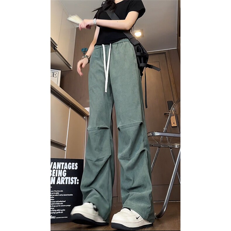 得物二开！初秋灯芯绒休闲裤直筒伞兵裤K839特P38控58,男装休闲裤,电商A309