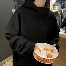 立领小众连帽卫衣男高级感纯色套头宽松百搭休闲上衣春秋情侣帽衫，男装卫衣，星座505-2（原电商A260-1)