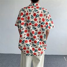 时尚都市圆领文艺潮流日系男日常新款衬衫百搭流行五分袖标准，男装衬衫，星座601-2