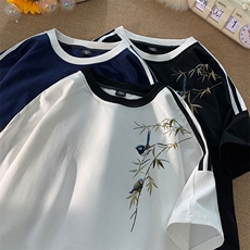量大优供抖音视频支持得物品质配合二开美式三条杠短袖t恤ZD263，男装T恤，电商A486