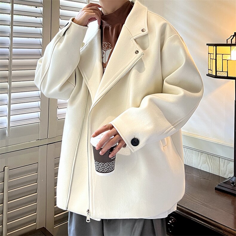 毛呢风衣男2025秋款大衣大码衣领夹克外套A071-F02-P98，男装风衣，电商A071