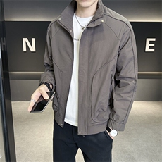 2025春季新款男士外套立领帅气工装青年夹克百搭时尚潮流上衣，男装夹克，电商A225