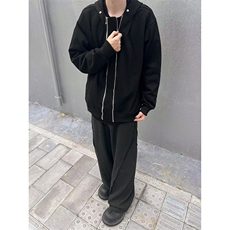 B221美式ins高街双拉链宽松开衫卫衣连帽外套SY2319-P95控128，男装卫衣，电商B221