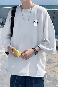 Q11167-P30 春夏季七分袖t恤男大码五分袖男短袖中袖图片
