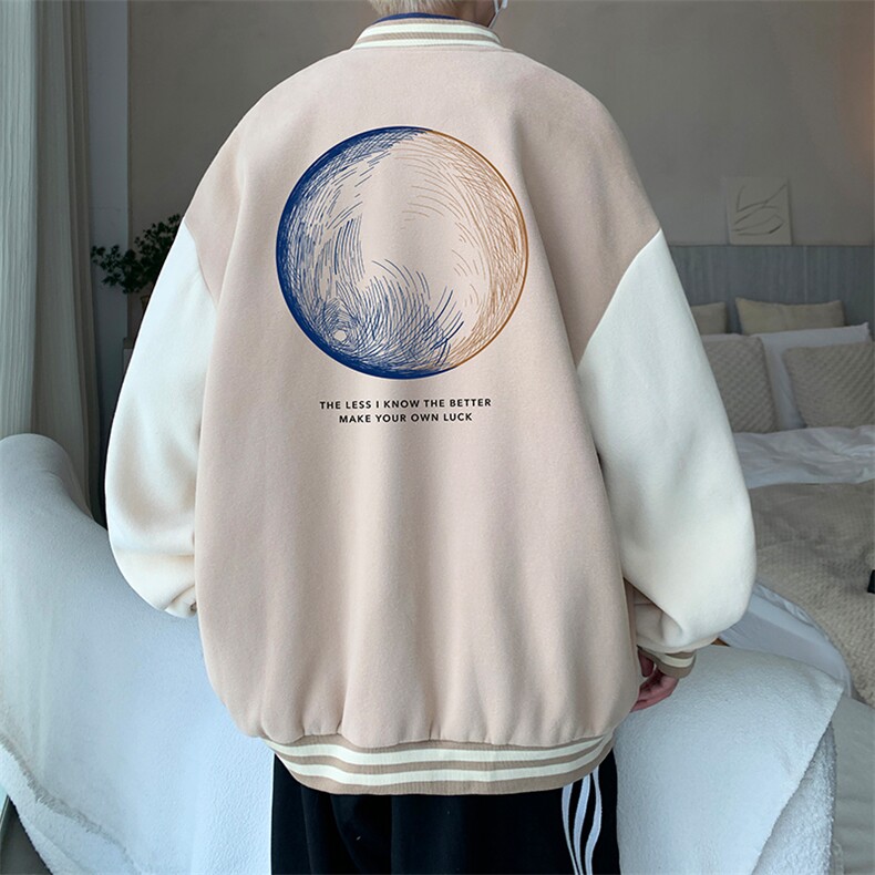 摇粒绒棒球服男大码开衫卫衣男夹克BF86330-P65,男装夹克,电商A040