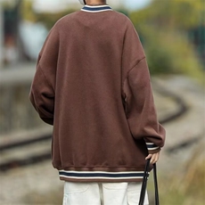 学院风撞色拼接棒球服外套男女春秋宽松百搭显瘦套头卫衣Q16/P42，女装短外套，星座506