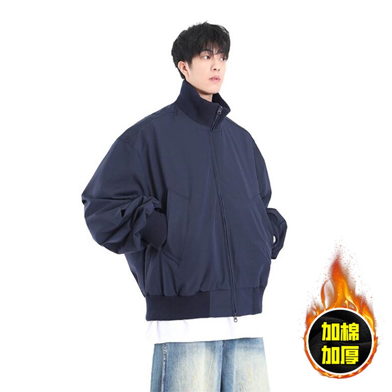现货冬季美拉德立领飞行夹克廓形高街棒球服加棉加厚棉衣外套，男装夹克，电商A486-1