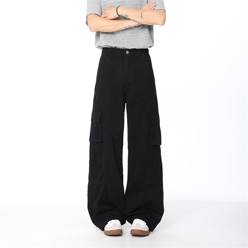 B221美式ins暗黑高品质多口袋休闲工装裤子LK24371-P70控98,男装休闲裤,电商B221