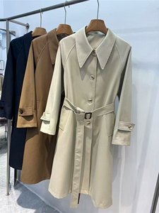 2025舒适百搭简约英伦风插肩中长款风衣图片