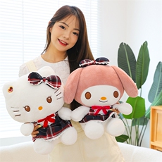 美思尼毛绒玩具 格子裙美乐乐库洛洛凯特猫