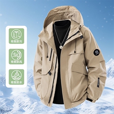 山系户外连帽冲锋衣外套情侣款防风防水工装夹克登山服9596-P45，男装夹克，星座1403A