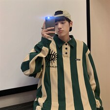 WY38-P36条纹拼色Polo杉，男装卫衣，星座1501-1