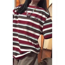 【有货】DA215-批45美式复古纯棉条纹短袖T恤男女夏季新款半袖潮，男装T恤，星座603-2