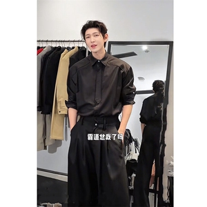 抖音高级网红衬衫休闲弯刀裤套装男TZ285-P136（网图仅供参考图片